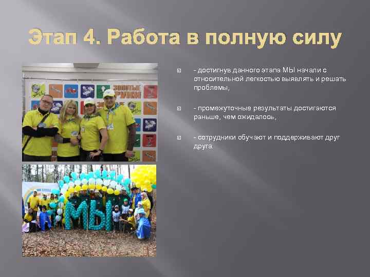Этап 4. Работа в полную силу - достигнув данного этапа МЫ начали с относительной