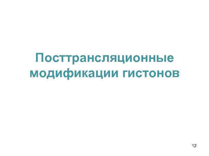 Посттрансляционные модификации гистонов 12 