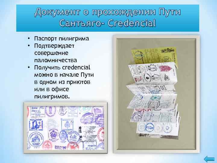 Документ о прохождении Пути Сантьяго- Credencial • Паспорт пилигрима • Подтверждает совершение паломничества •