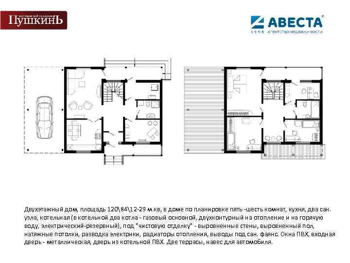 Двухэтажный дом, площадь 1208412 -29 м. кв, в доме по планировке пять -шесть комнат,