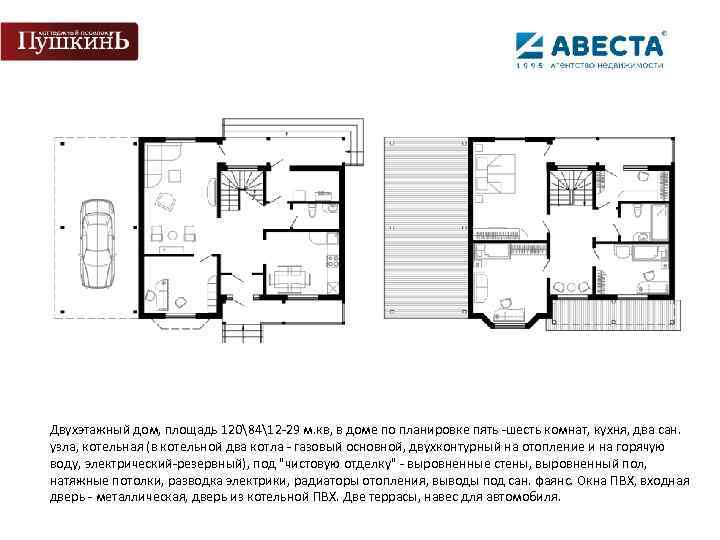 Двухэтажный дом, площадь 1208412 -29 м. кв, в доме по планировке пять -шесть комнат,