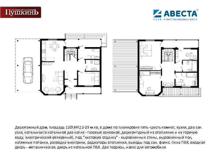 Двухэтажный дом, площадь 1208412 -29 м. кв, в доме по планировке пять -шесть комнат,