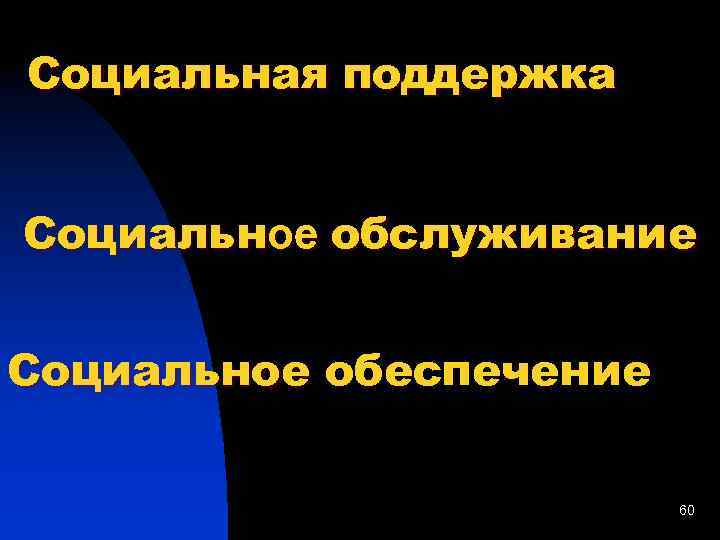 Социальная поддержка Социальное обслуживание Социальное обеспечение 60 