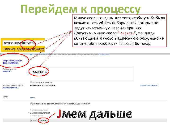 Перейдем к процессу Минус-слова созданы для того, чтобы у тебя была возможность убрать наборы