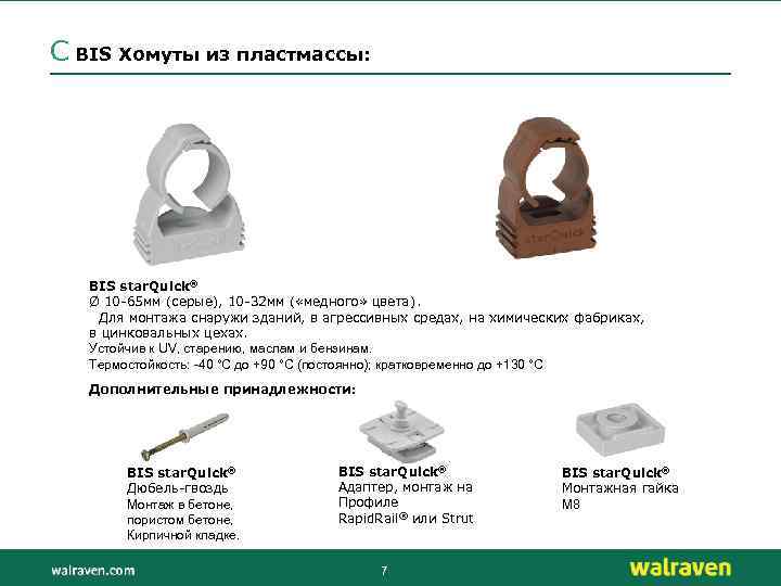 C BIS Хомуты из пластмассы: BIS star. Quick® Ø 10 -65 мм (серые), 10