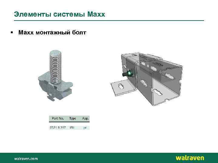 Элементы системы Maxx § Maxx монтажный болт 