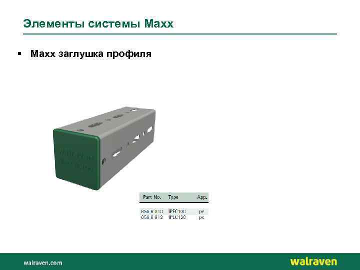 Элементы системы Maxx § Maxx заглушка профиля 