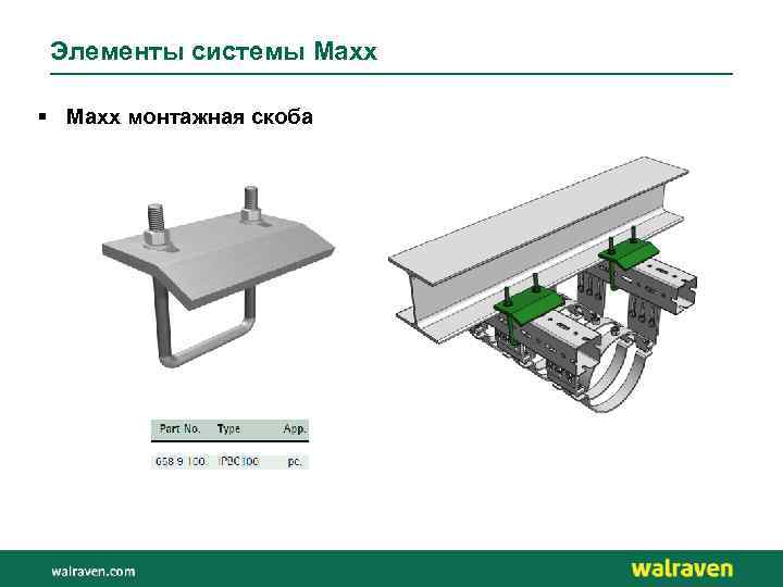 Элементы системы Maxx § Maxx монтажная скоба 