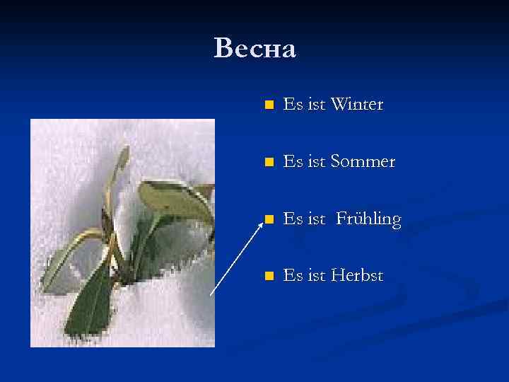 Весна n Es ist Winter n Es ist Sommer n Es ist Frühling n