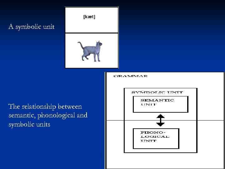 A symbolic unit The relationship between semantic, phonological and symbolic units 5 