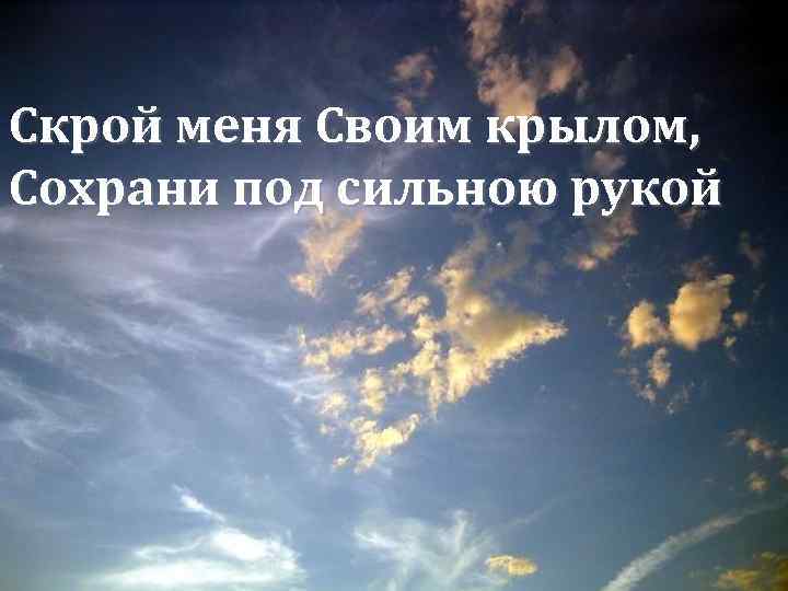 Скрой меня Своим крылом, Сохрани под сильною рукой 