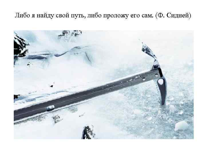 Либо я найду свой путь, либо проложу его сам. (Ф. Сидней) 