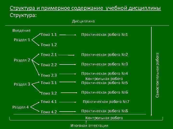 Структура и примерное содержание учебной дисциплины Структура: Дисциплина Раздел 1 Тема 1. 1 Практическая