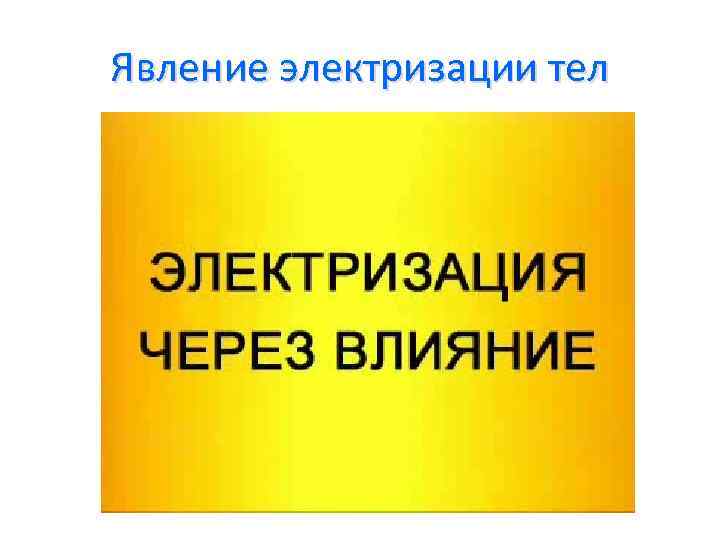 Явление электризации тел 