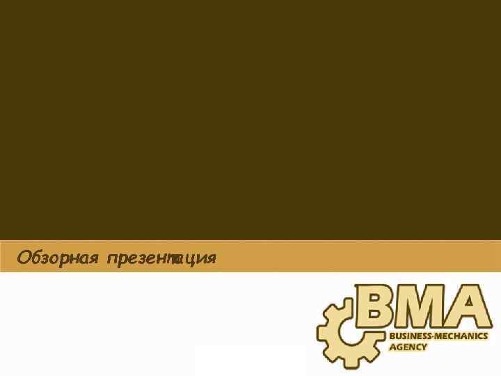 Обзорная презентация 