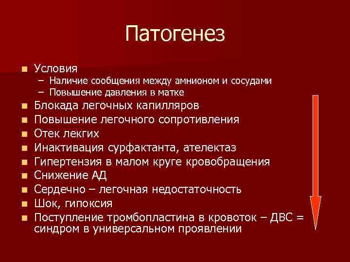 Патогенез n Условия n n n n n Блокада легочных капилляров Повышение легочного сопротивления