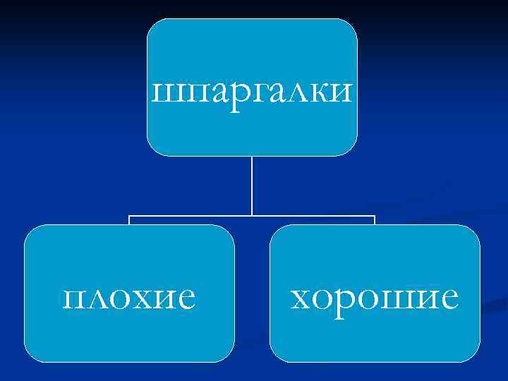шпаргалки плохие хорошие 