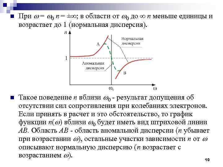 n При = 0 n = ± ; в области от 0 до n