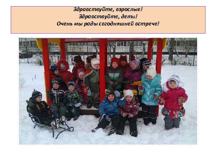 Здравствуйте, взрослые! Здравствуйте, дети! Очень мы рады сегодняшней встрече! 