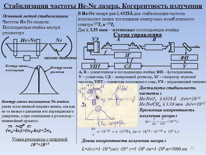 Частота лазера. Способы стабилизации частоты. Методы стабилизации частоты генераторов. Стабилизация излучения лазера. Стабилизация частоты схема.