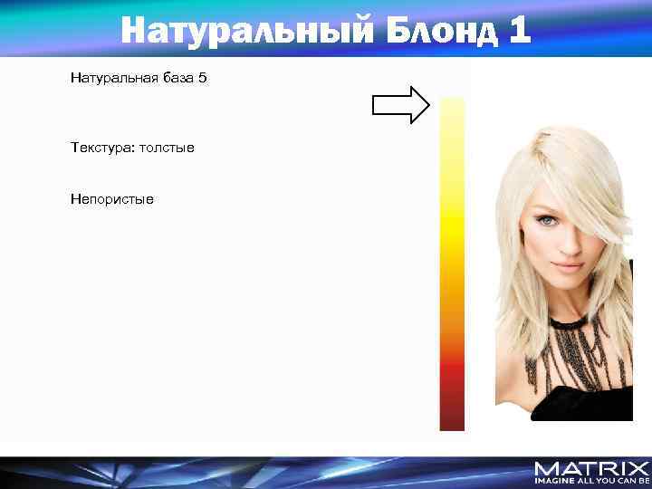 Натуральный Блонд 1 Натуральная база 5 Текстура: толстые Непористые 