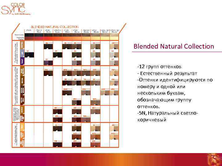 Blended Natural Collection -12 групп оттенков - Естественный результат -Оттенки идентифицируются по номеру и