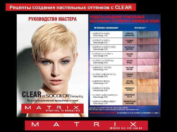 Рецепты создания пастельных оттенков с CLEAR 