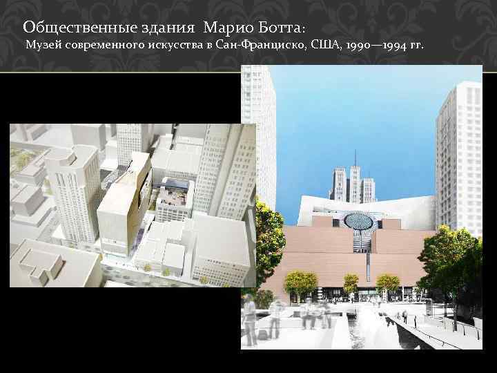 Общественные здания Марио Ботта: Музей современного искусства в Сан-Франциско, США, 1990— 1994 гг. 