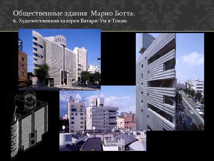 Общественные здания Марио Ботта: 6. Художественная галерея Ватари-Ум в Токио 