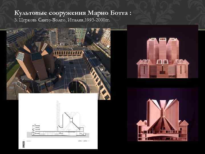 Культовые сооружения Марио Ботта : 3. Церковь Санто-Волто, Италия, 1993 -2000 гг. 