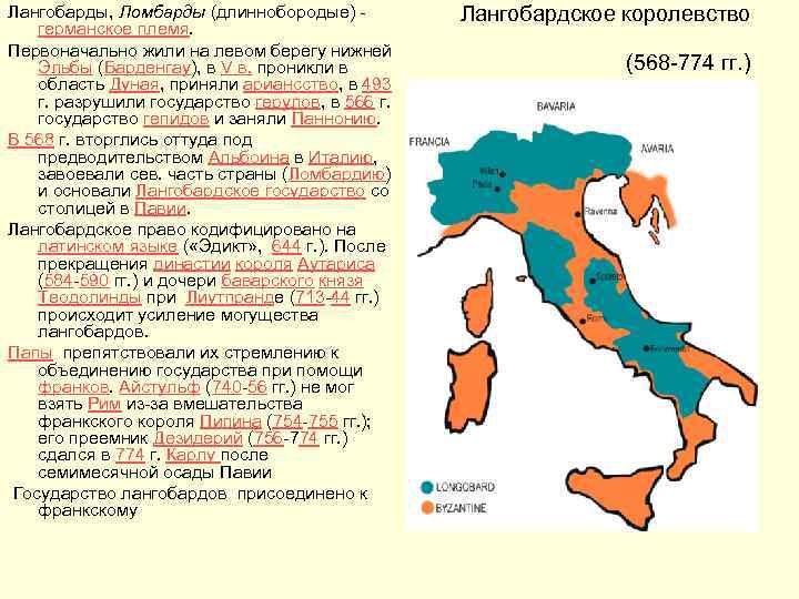 Лангобарды, Ломбарды (длиннобородые) - германское племя. Первоначально жили на левом берегу нижней Эльбы (Барденгау),