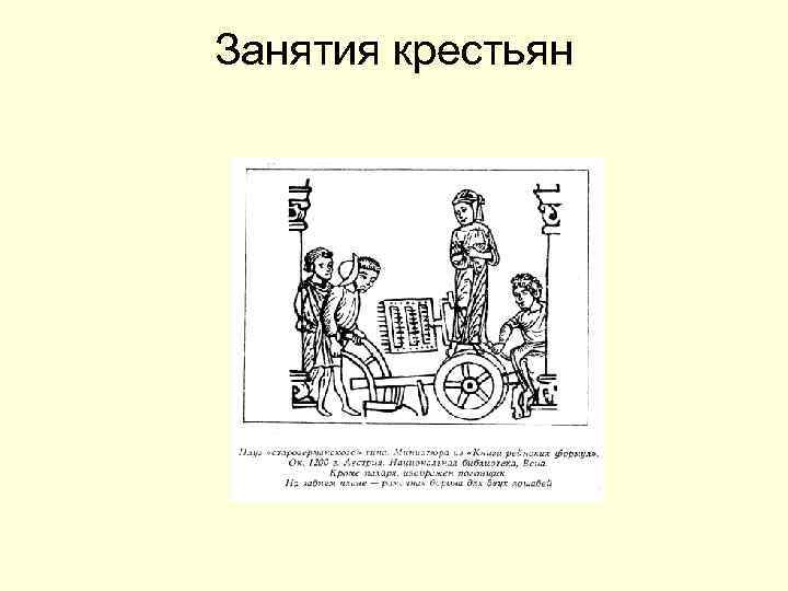 Занятия крестьян 