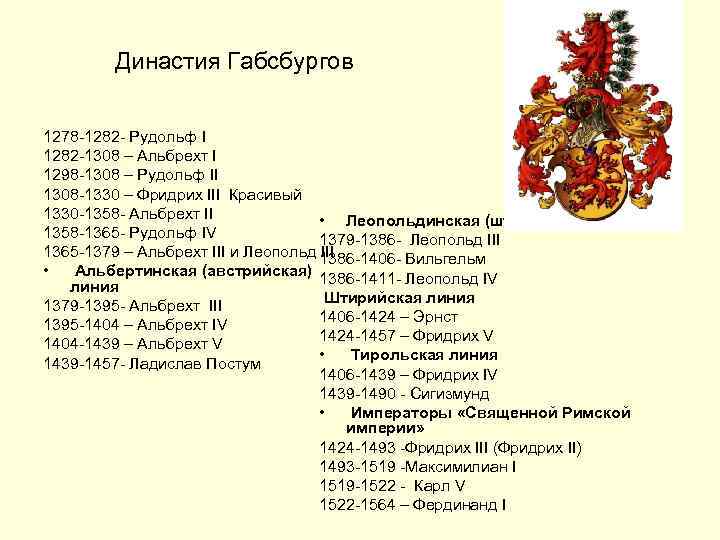 Австрийская монархия габсбургов 8 класс