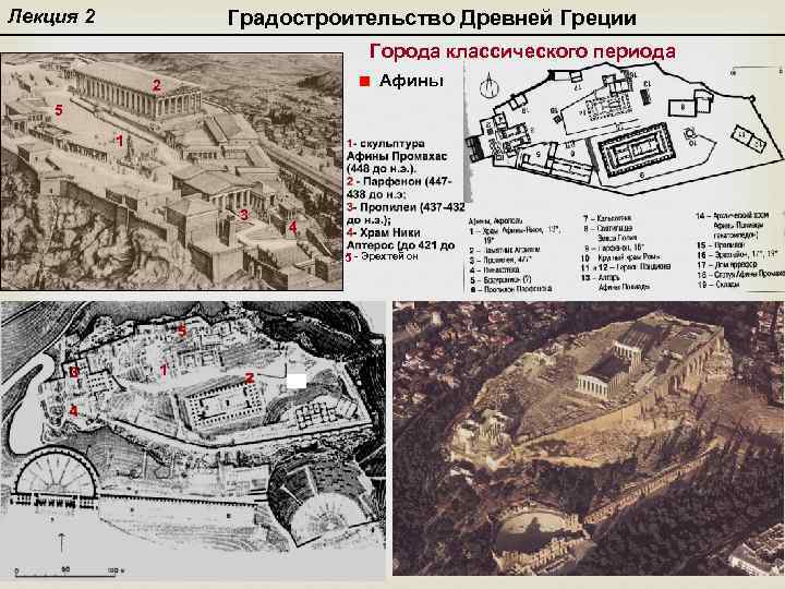 Лекция 2 Градостроительство Древней Греции Города классического периода Афины 2 5 1 3 4