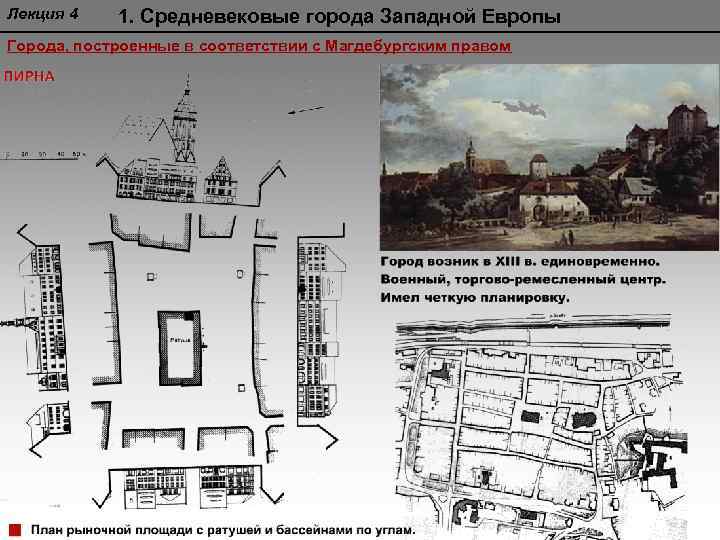 Лекция 4 1. Средневековые города Западной Европы Города, построенные в соответствии с Магдебургским правом