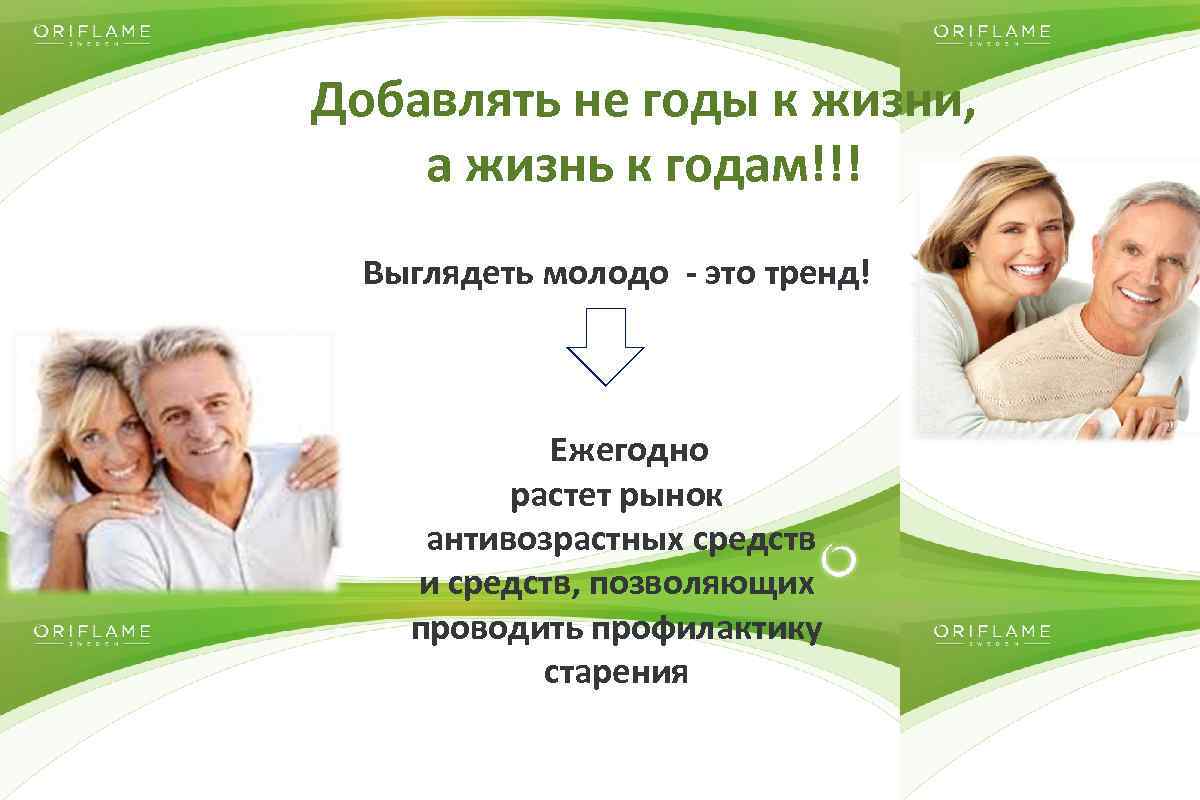 Добавлять не годы к жизни, а жизнь к годам!!! Выглядеть молодо это тренд! Ежегодно