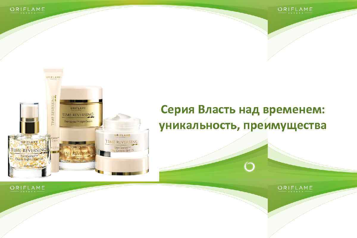 Серия Власть над временем: уникальность, преимущества Copyright © 2014 by Oriflame Cosmetics SA 