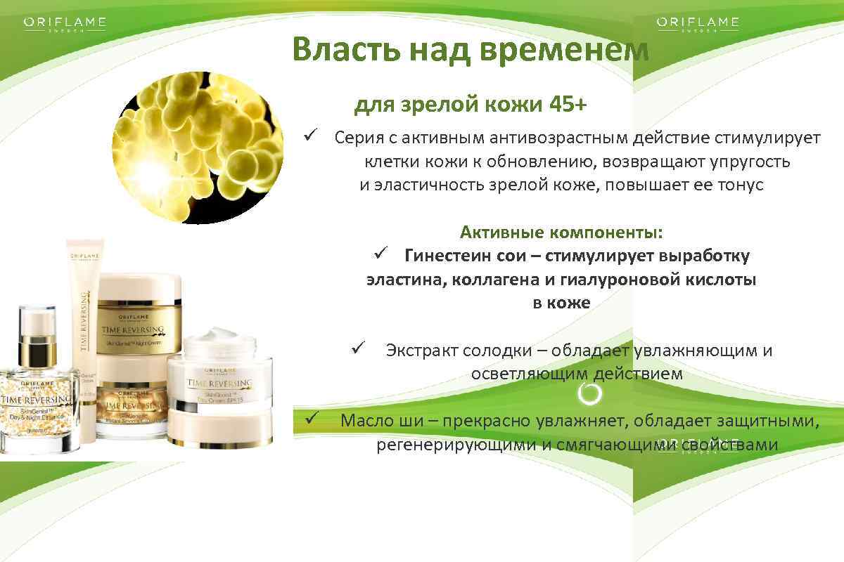 Власть над временем для зрелой кожи 45+ ü Серия с активным антивозрастным действие стимулирует