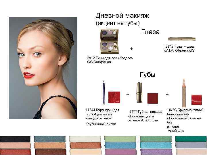 Дневной макияж (акцент на губы) Глаза 12943 Тушь – уход «V. I. P. Объем»