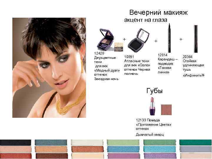 Вечерний макияж акцент на глаза + 12428 Двухцветные тени для век «Модный дуэт» оттенок