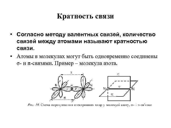 Кратность связи • Согласно методу валентных связей, количество связей между атомами называют кратностью связи.