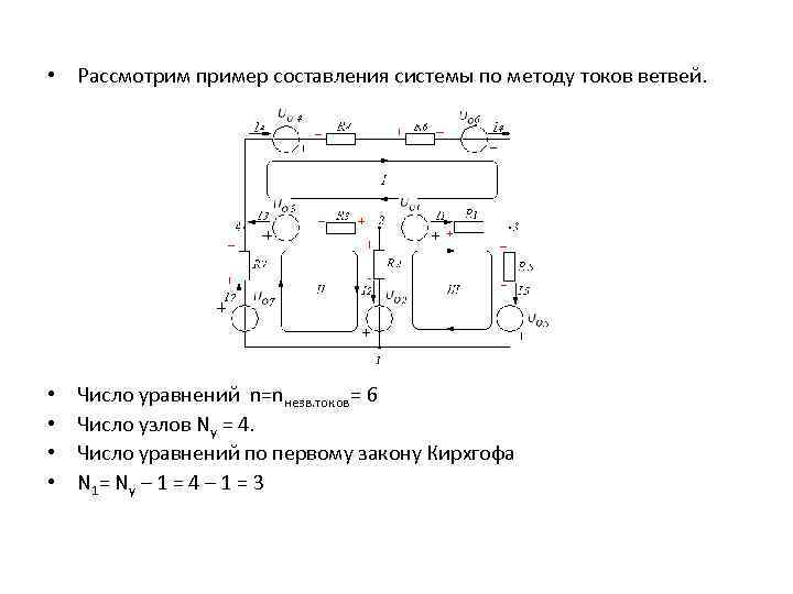 Чем определяется число схем для расчета частичных токов