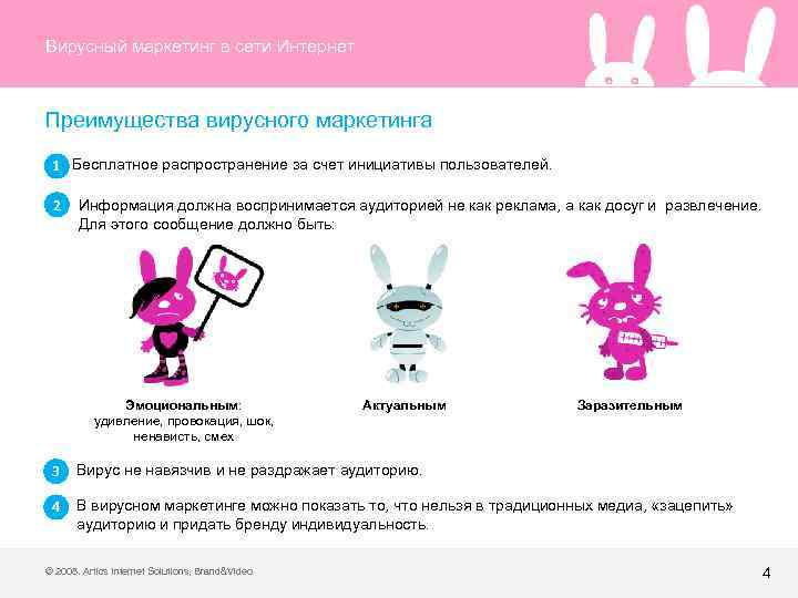 Вирусный маркетинг в сети Интернет Преимущества вирусного маркетинга 1 Бесплатное распространение за счет инициативы