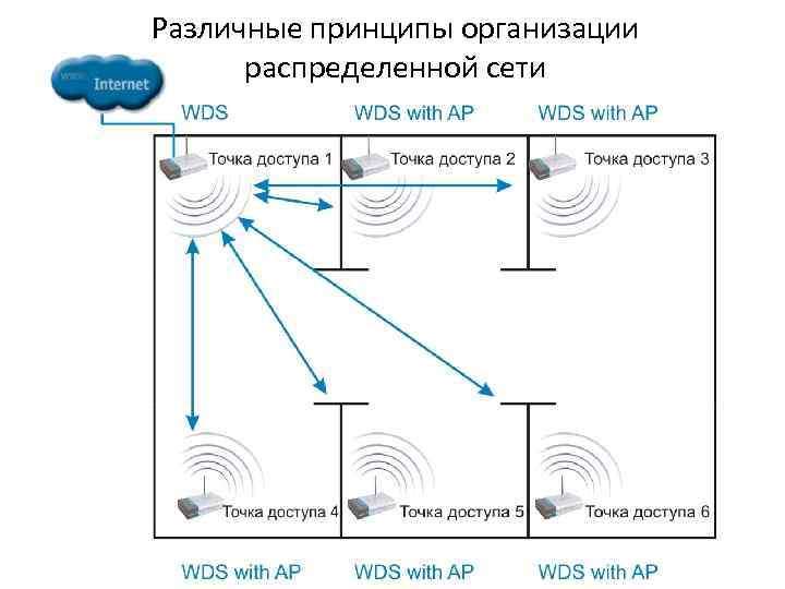 Различные принципы организации распределенной сети 