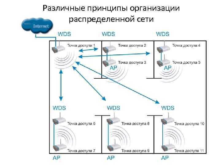 Различные принципы организации распределенной сети 