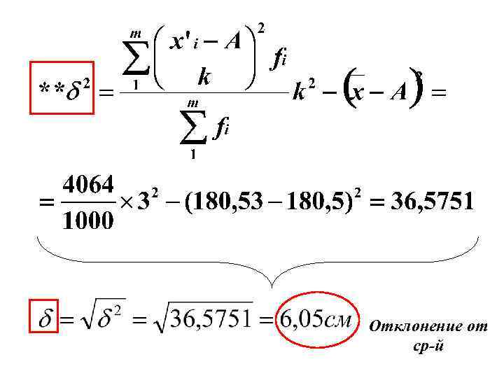 Отклонение от ср-й 