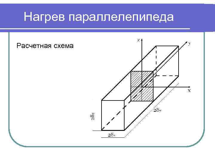 Нагрев параллелепипеда Расчетная схема 