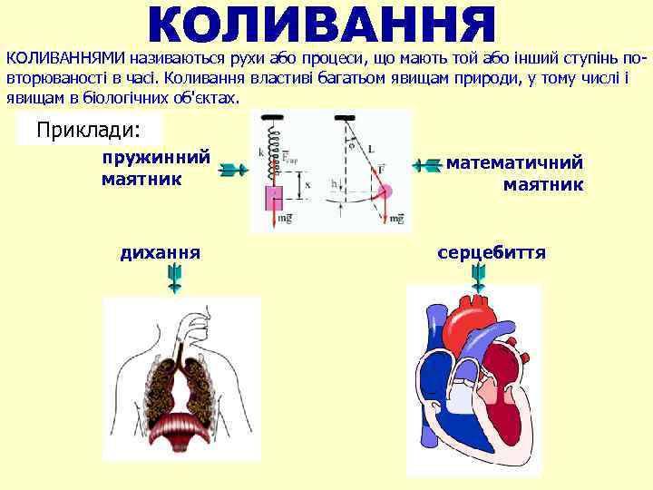 КОЛИВАННЯМИ називаються рухи або процеси, що мають той або інший ступінь повторюваності в часі.