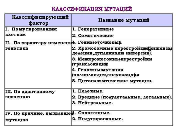 Приведите классификацию мутаций по уровню изменений