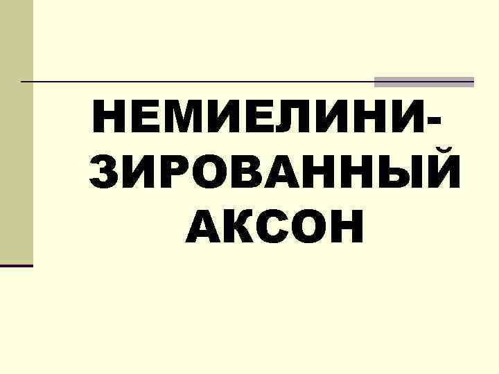 НЕМИЕЛИНИЗИРОВАННЫЙ АКСОН 